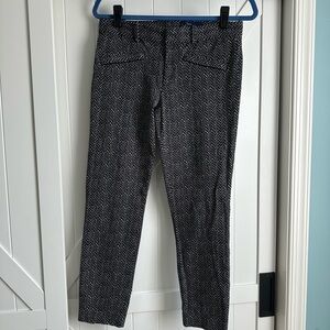 GAP Black White Print Women's Ankle Pants Size 6R 6 Reg Stretch Career Slim Fit
